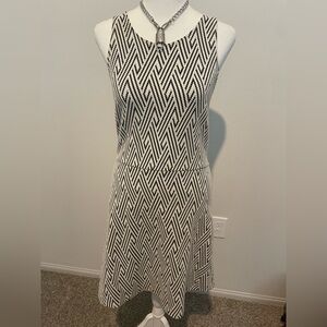 Hollister Black and White Geometric Midi Dress